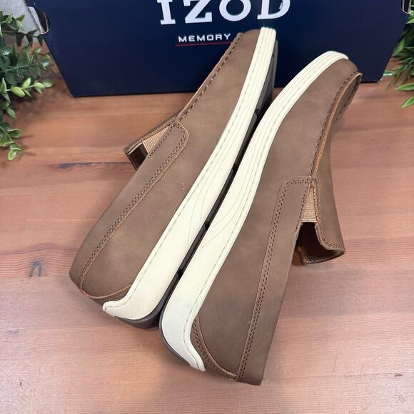 Izod Men's Seapoint Tan Memory Foam Loafers Size 12 - Picture 6 of 8